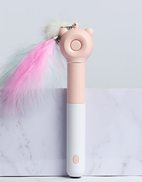Load image into Gallery viewer, Pet Life ® 'KITIQUE" 3-in-1 Retractable and Extendable Feathered and Laser Wand Kitty Cat Teaser
