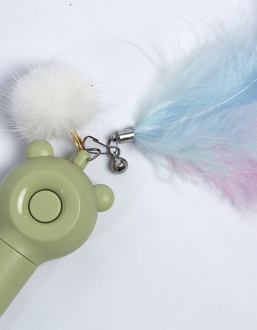 Load image into Gallery viewer, Pet Life ® 'KITIQUE" 3-in-1 Retractable and Extendable Feathered and Laser Wand Kitty Cat Teaser
