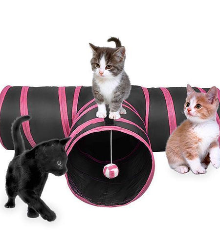 Pet Life ® 'Kitting-Go-Seek' Collapsible Folding Travel 3-way Kitty Cat Tunnel