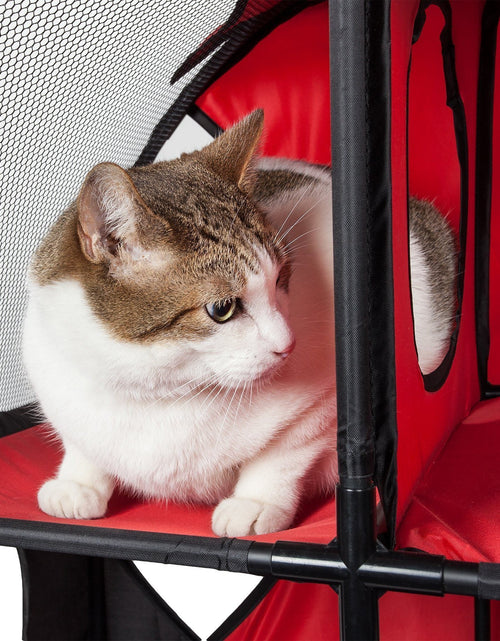 Load image into Gallery viewer, Pet Life ® 'Kitty-Play' Collapsible Travel Interactive Kitty Cat Tree Maze House Lounger Tunnel Lounge
