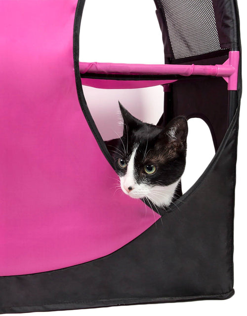 Load image into Gallery viewer, Pet Life ® 'Kitty-Play' Collapsible Travel Interactive Kitty Cat Tree Maze House Lounger Tunnel Lounge

