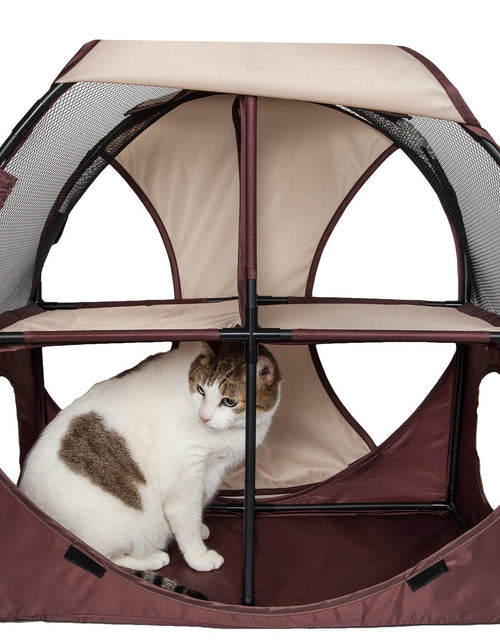 Load image into Gallery viewer, Pet Life ® 'Kitty-Play' Collapsible Travel Interactive Kitty Cat Tree Maze House Lounger Tunnel Lounge
