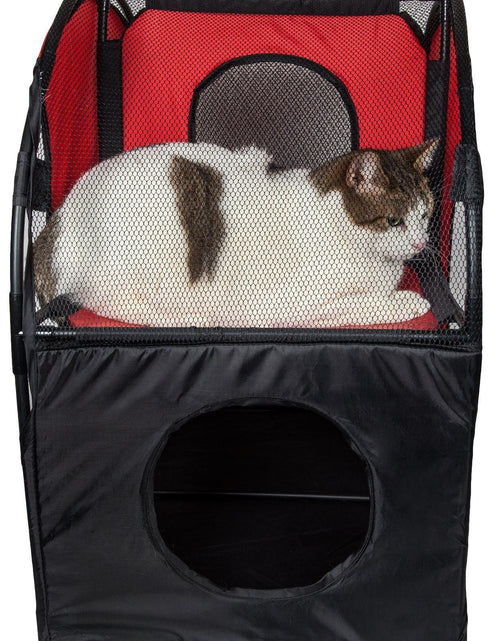 Load image into Gallery viewer, Pet Life ® 'Kitty-Play' Collapsible Travel Interactive Kitty Cat Tree Maze House Lounger Tunnel Lounge

