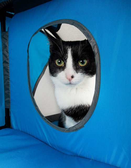 Load image into Gallery viewer, Pet Life ® 'Kitty-Play' Collapsible Travel Interactive Kitty Cat Tree Maze House Lounger Tunnel Lounge

