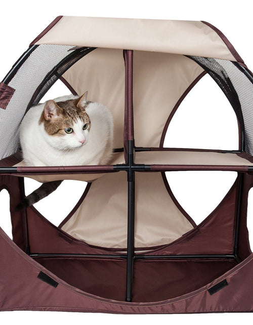 Load image into Gallery viewer, Pet Life ® 'Kitty-Play' Collapsible Travel Interactive Kitty Cat Tree Maze House Lounger Tunnel Lounge
