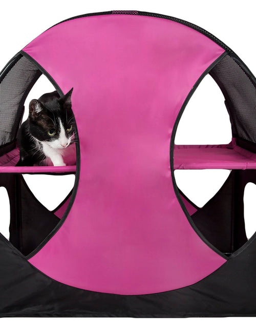Load image into Gallery viewer, Pet Life ® 'Kitty-Play' Collapsible Travel Interactive Kitty Cat Tree Maze House Lounger Tunnel Lounge
