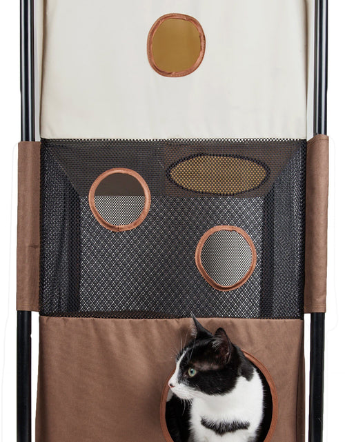 Load image into Gallery viewer, Pet Life ® 'Kitty-Square' Collapsible Travel Interactive Kitty Cat Tree Maze House Lounger Tunnel Lounge
