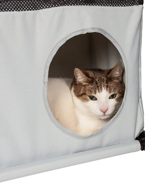 Load image into Gallery viewer, Pet Life ® 'Kitty-Square' Collapsible Travel Interactive Kitty Cat Tree Maze House Lounger Tunnel Lounge
