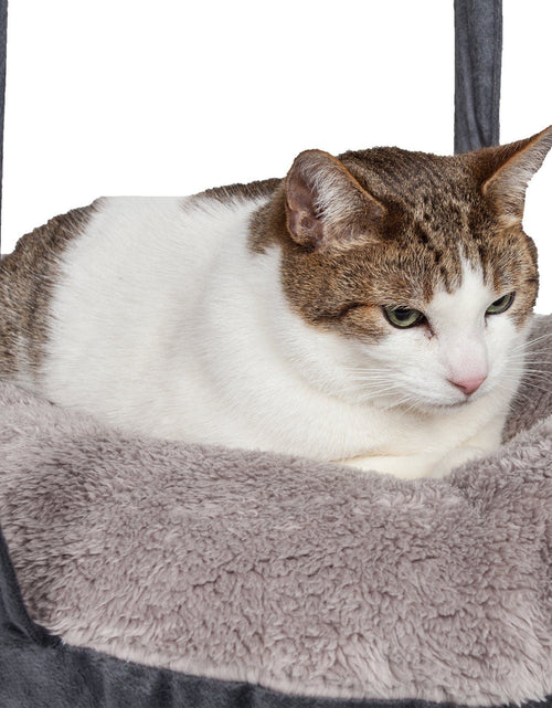 Load image into Gallery viewer, Pet Life ® 'Kittyhaus' Dual-Lounge Hanging Relaxing Kitty Cat Pillow Bed Hammock Lounger
