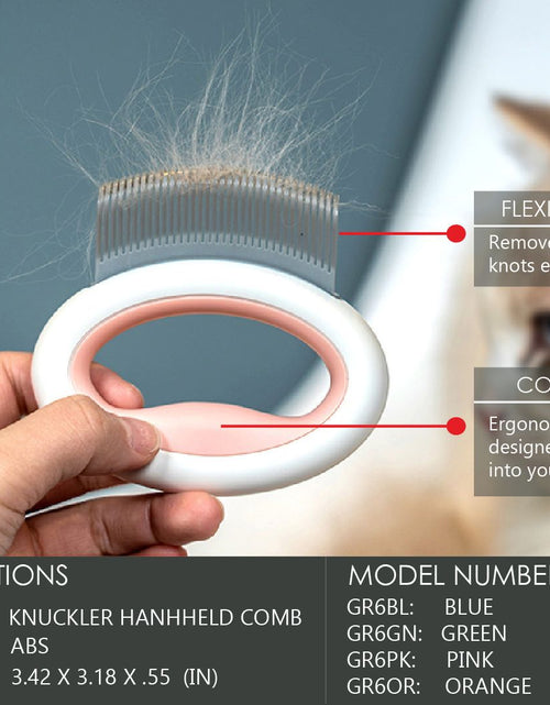 Load image into Gallery viewer, Pet Life ® 'Knuckler' Handheld Travel Flexible Grooming Pet Rake Comb
