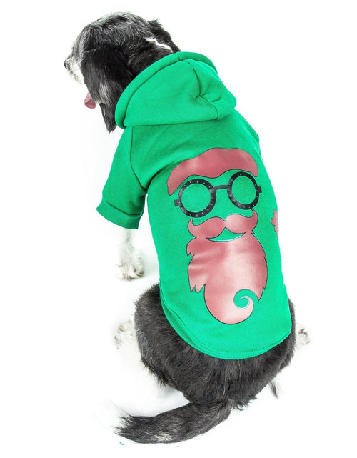 Load image into Gallery viewer, Pet Life ® LED Lighting 'Cool Santa Shades' Hooded Dog Costume Sweater w/ Included Batteries
