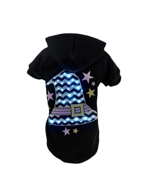 Load image into Gallery viewer, Pet Life ® LED Lighting 'Magical Hat' Hooded Dog Costume Sweater w/ Included Batteries
