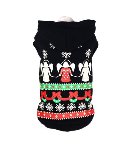 Pet Life ® LED Lighting Patterned Holiday Hooded Dog Costume Sweater w/ Included Batteries