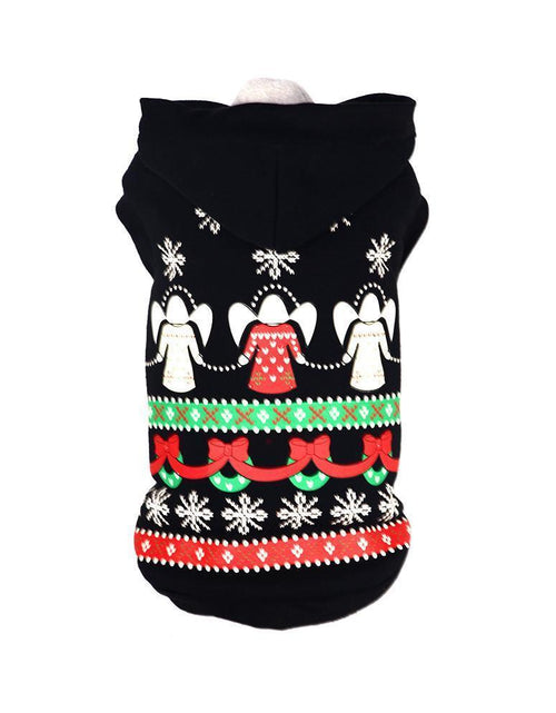 Load image into Gallery viewer, Pet Life ® LED Lighting Patterned Holiday Hooded Dog Costume Sweater w/ Included Batteries
