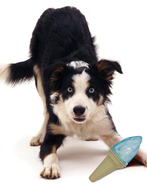 Load image into Gallery viewer, Pet Life ® 'Lick &amp; Gnaw' Ice Cream Cone Freezable and Chewable Tossing Waterproof Floating Pet Dog Toy w/ Insertable Treat pocket
