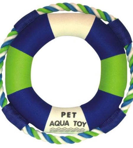 Pet Life ® 'Life Raver' Rounded Squeaking and Jute Rope Floating Dog Toy