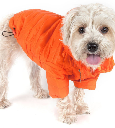 Pet Life ® Lightweight Adjustable and Collapsible 'Sporty Avalanche' Dog Coat w/ Pop-out Zippered Hood