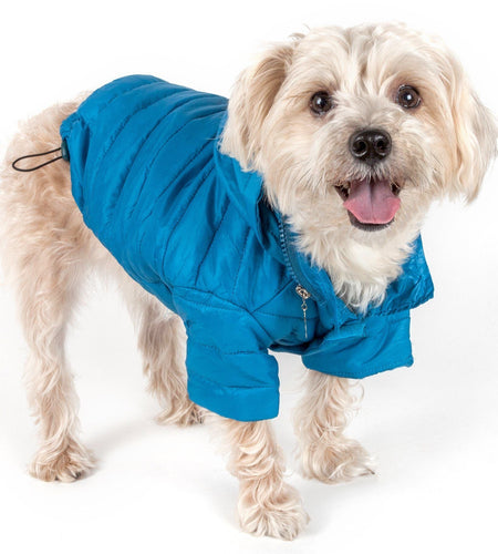 Pet Life ® Lightweight Adjustable and Collapsible 'Sporty Avalanche' Dog Coat w/ Pop-out Zippered Hood