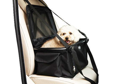 Load image into Gallery viewer, Pet Life ® Lightweight Collapsible Safety Travel Wire Folding Pet Dog Car Seat Carseat Carrier Crate
