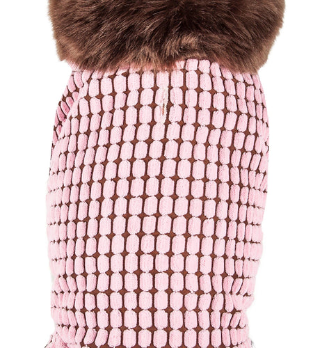 Pet Life ®  Luxe 'Beautifur' Box-Stitched Elegant Designer Mink Fur Dog Coat