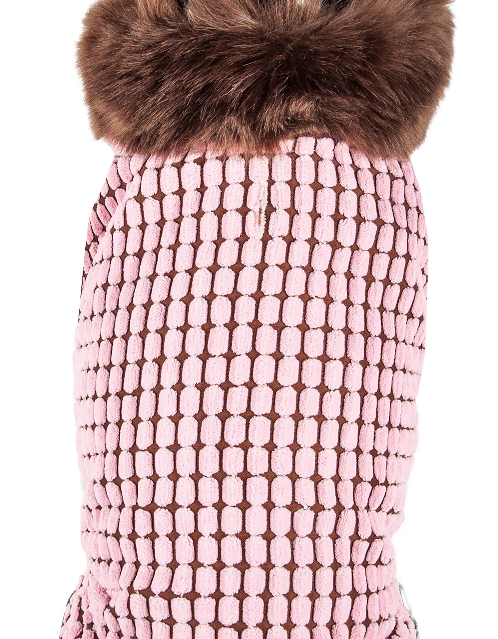Pet Life ®  Luxe 'Beautifur' Box-Stitched Elegant Designer Mink Fur Dog Coat