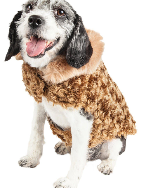 Load image into Gallery viewer, Pet Life ® Luxe 'Furpaw' Shaggy Elegant Fashion Designer Fur Dog Coat
