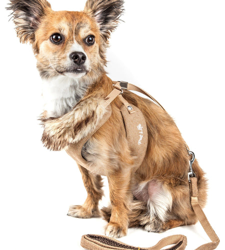 Pet Life ® Luxe 'Furracious' 2-In-1 Adjustable Dog Harness and Leash with Detachable Fur Collar