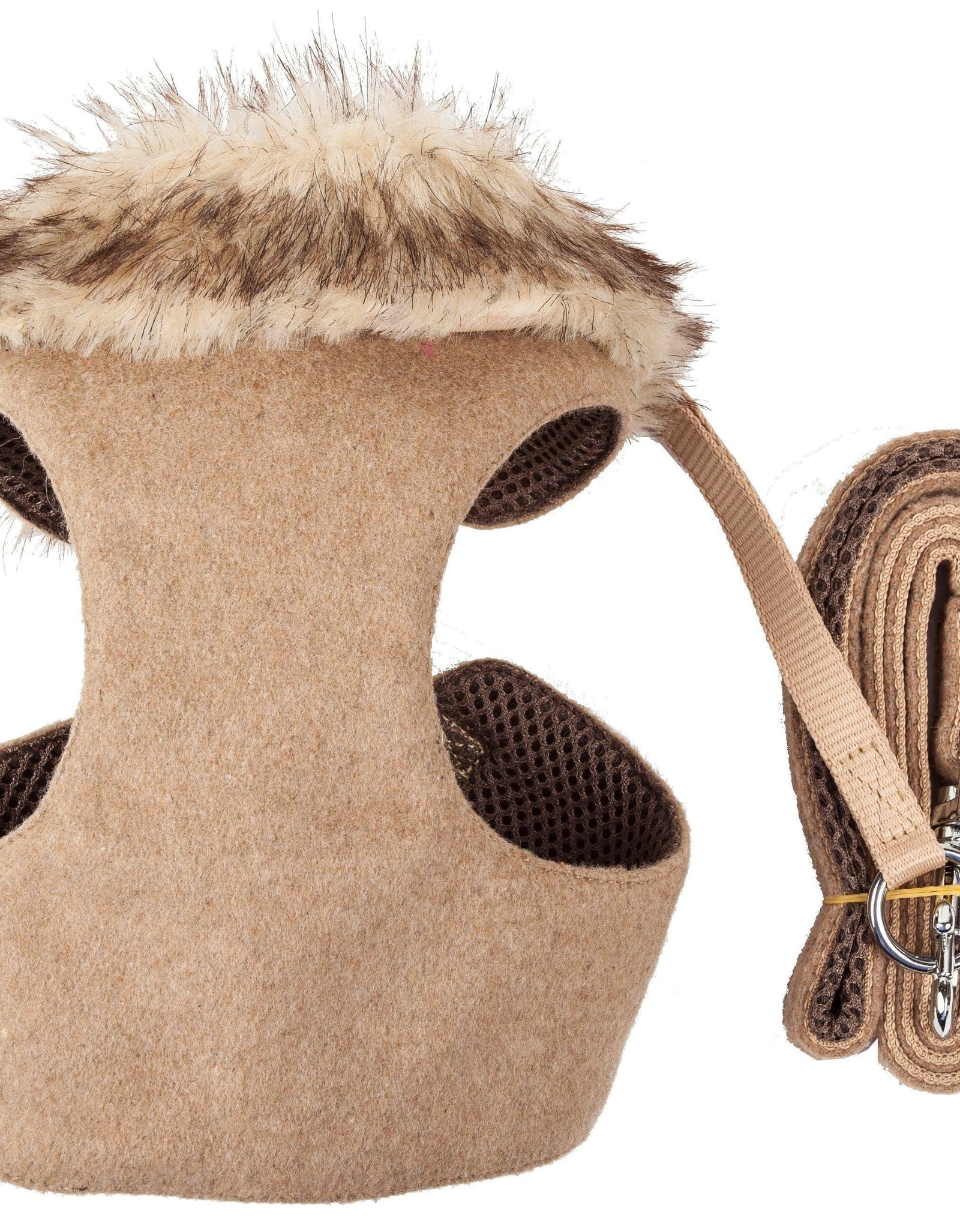 Pet Life ® Luxe 'Furracious' 2-In-1 Adjustable Dog Harness and Leash with Detachable Fur Collar
