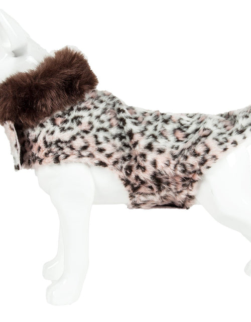 Load image into Gallery viewer, Pet Life ® Luxe 'Furracious' Cheetah Patterned Mink Designer Fashion Fur Dog Coat
