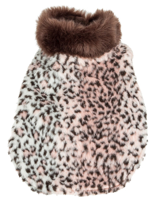 Load image into Gallery viewer, Pet Life ® Luxe 'Furracious' Cheetah Patterned Mink Designer Fashion Fur Dog Coat
