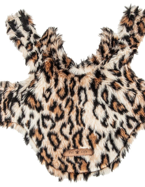 Load image into Gallery viewer, Pet Life ®  Luxe 'Lab-Pard' Dazzling Leopard Patterned Mink Fur Dog Coat
