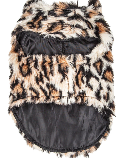 Load image into Gallery viewer, Pet Life ®  Luxe 'Lab-Pard' Dazzling Leopard Patterned Mink Fur Dog Coat
