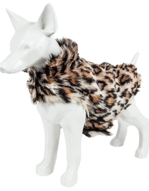 Load image into Gallery viewer, Pet Life ®  Luxe 'Lab-Pard' Dazzling Leopard Patterned Mink Fur Dog Coat
