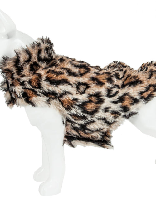 Load image into Gallery viewer, Pet Life ®  Luxe 'Lab-Pard' Dazzling Leopard Patterned Mink Fur Dog Coat
