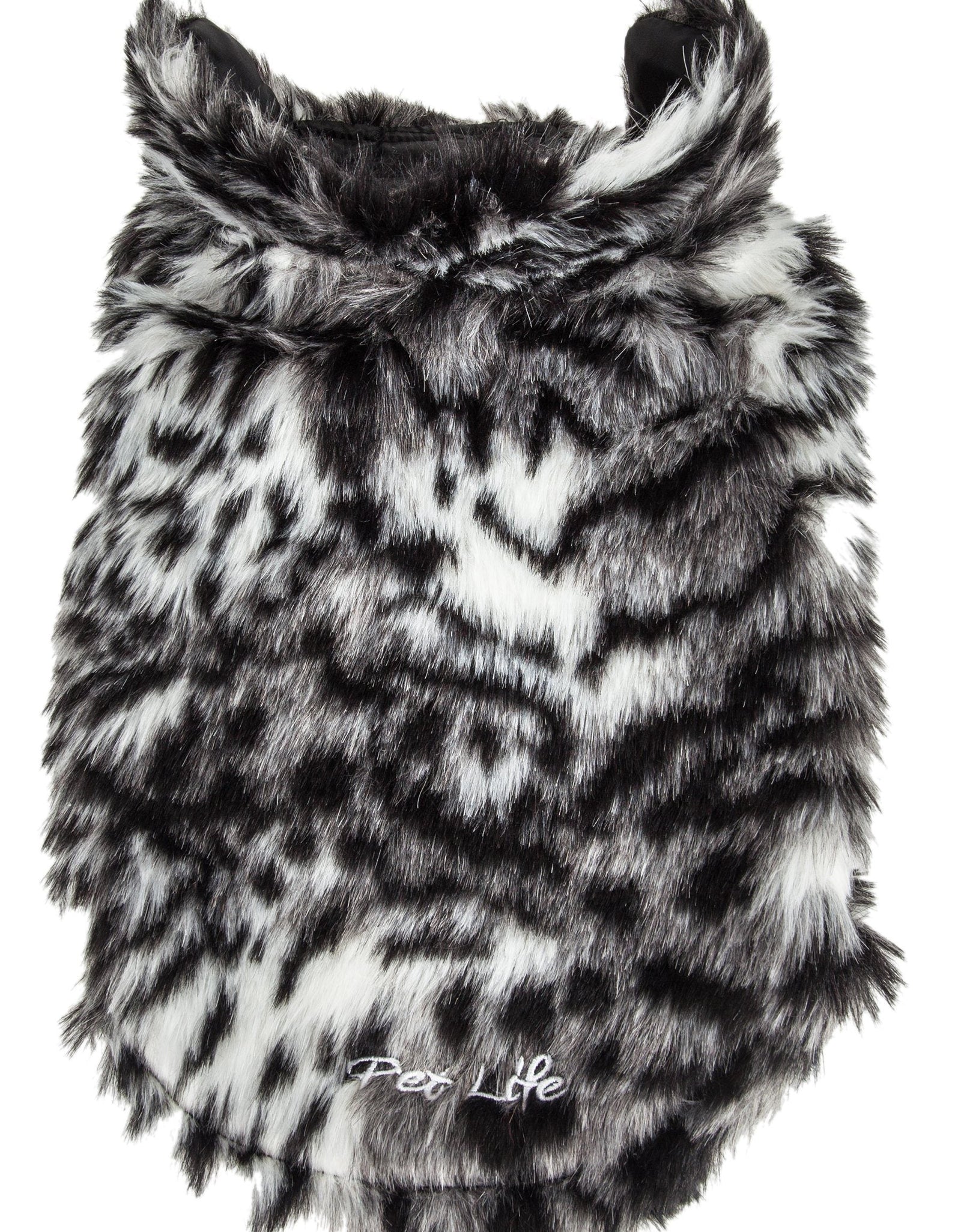 Pet Life ®  Luxe 'Paw Dropping' Designer Gray-Scale Tiger Pattern Mink Fur Dog Coat
