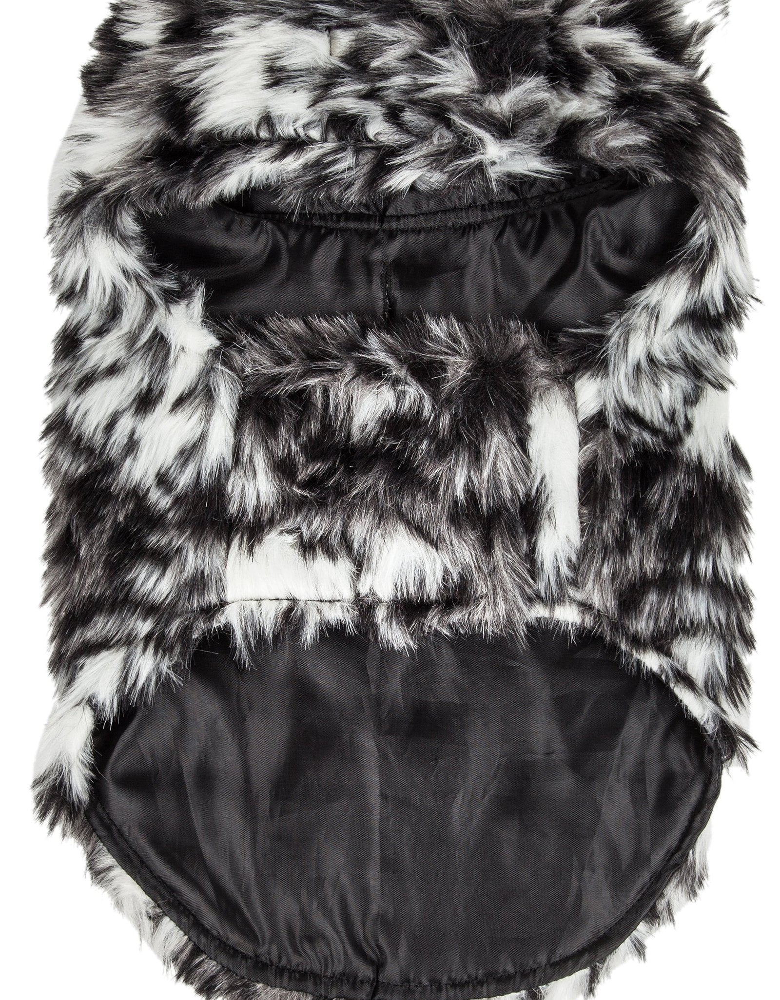 Pet Life ®  Luxe 'Paw Dropping' Designer Gray-Scale Tiger Pattern Mink Fur Dog Coat