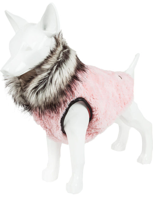 Load image into Gallery viewer, Pet Life ®  Luxe 'Pinkachew' Charming Fashion Mink Fur Dog Coat
