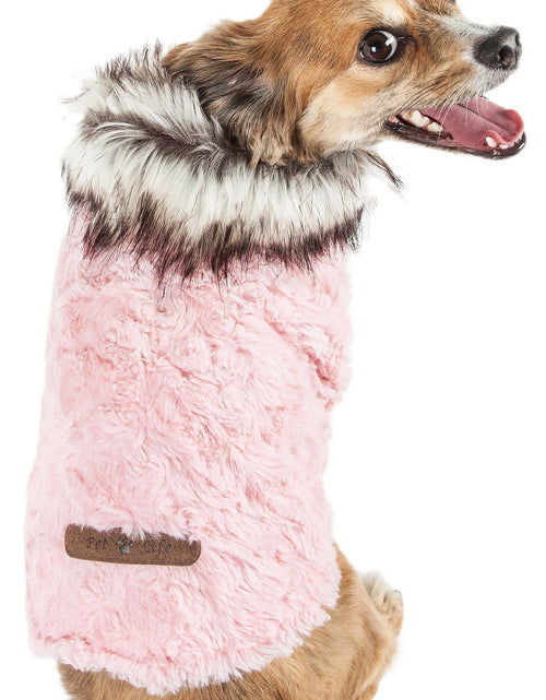 Load image into Gallery viewer, Pet Life ®  Luxe 'Pinkachew' Charming Fashion Mink Fur Dog Coat
