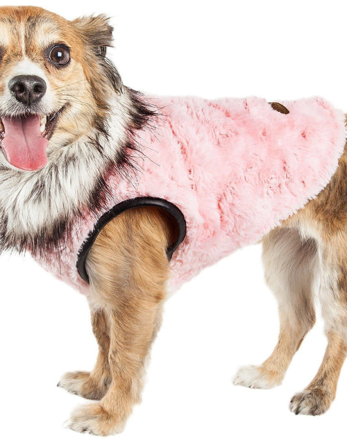 Load image into Gallery viewer, Pet Life ®  Luxe 'Pinkachew' Charming Fashion Mink Fur Dog Coat
