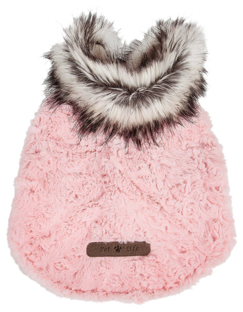 Load image into Gallery viewer, Pet Life ®  Luxe 'Pinkachew' Charming Fashion Mink Fur Dog Coat
