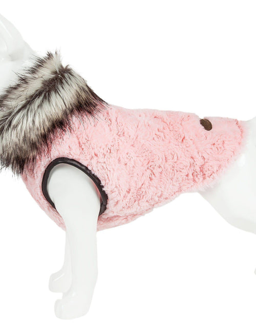 Load image into Gallery viewer, Pet Life ®  Luxe 'Pinkachew' Charming Fashion Mink Fur Dog Coat

