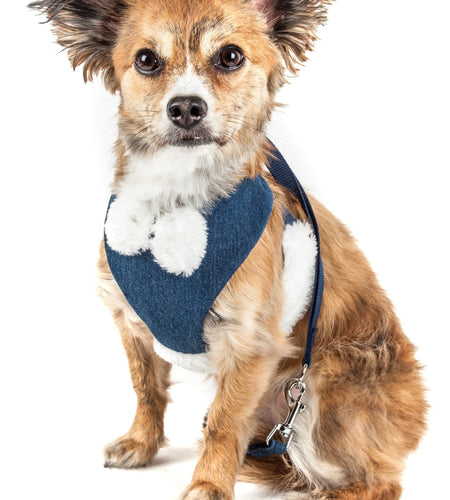 Pet Life ® Luxe 'Pom Draper' 2-In-1 Adjustable Fashion Dog Harness and Leash