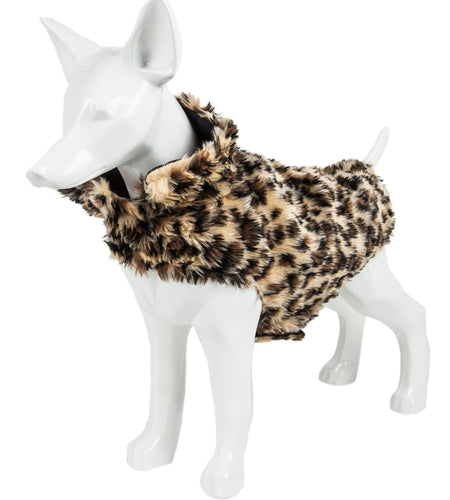 Pet Life ®  Luxe 'Poocheetah' Cheetah-Spotted Designer Mink Fur Dog Coat