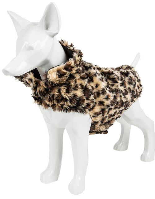 Load image into Gallery viewer, Pet Life ®  Luxe 'Poocheetah' Cheetah-Spotted Designer Mink Fur Dog Coat
