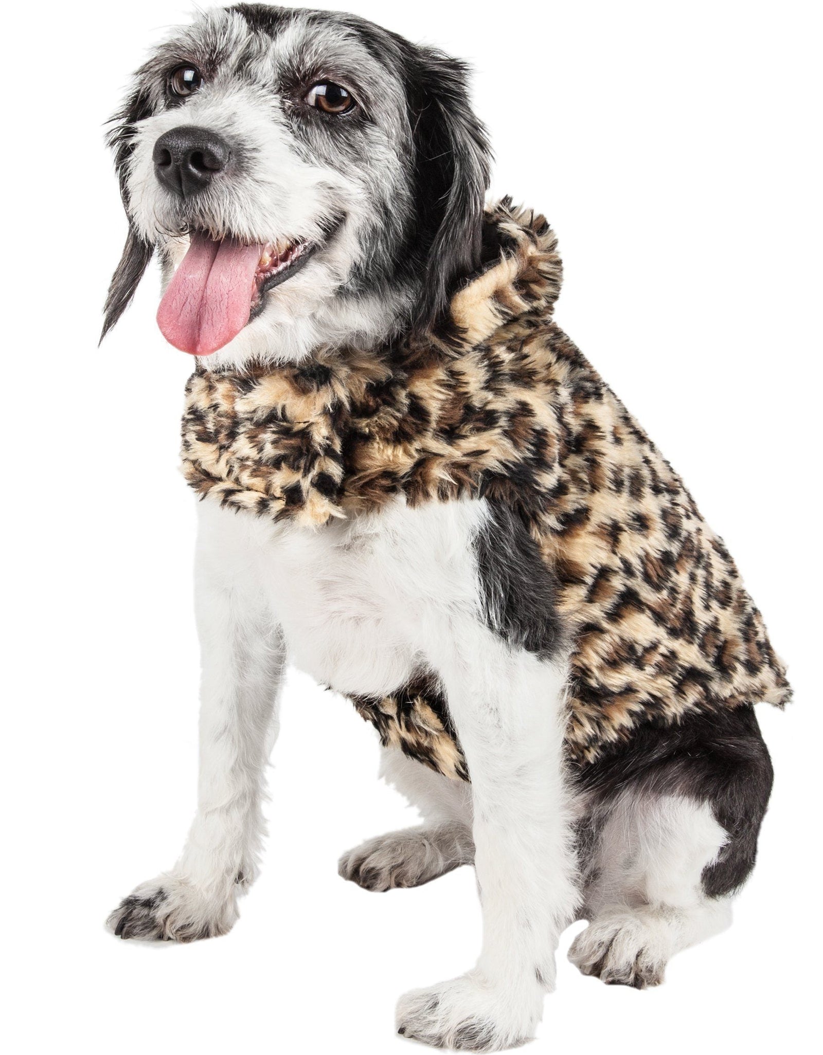Pet Life ®  Luxe 'Poocheetah' Cheetah-Spotted Designer Mink Fur Dog Coat