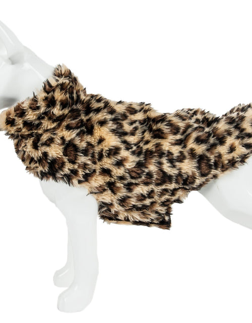 Load image into Gallery viewer, Pet Life ®  Luxe 'Poocheetah' Cheetah-Spotted Designer Mink Fur Dog Coat
