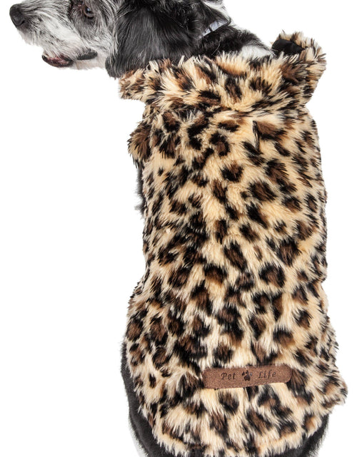 Load image into Gallery viewer, Pet Life ®  Luxe 'Poocheetah' Cheetah-Spotted Designer Mink Fur Dog Coat
