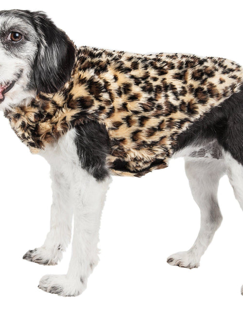 Load image into Gallery viewer, Pet Life ®  Luxe 'Poocheetah' Cheetah-Spotted Designer Mink Fur Dog Coat
