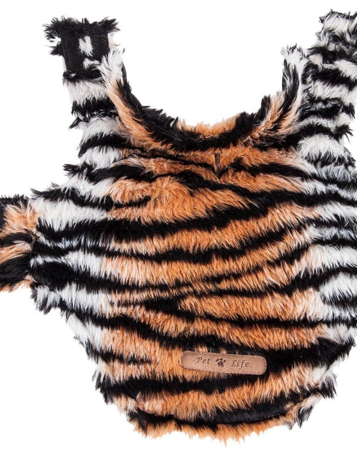 Load image into Gallery viewer, Pet Life ®  Luxe 'Tigerbone' Tiger-Patterned Mink Fashion Fur Dog Jacket
