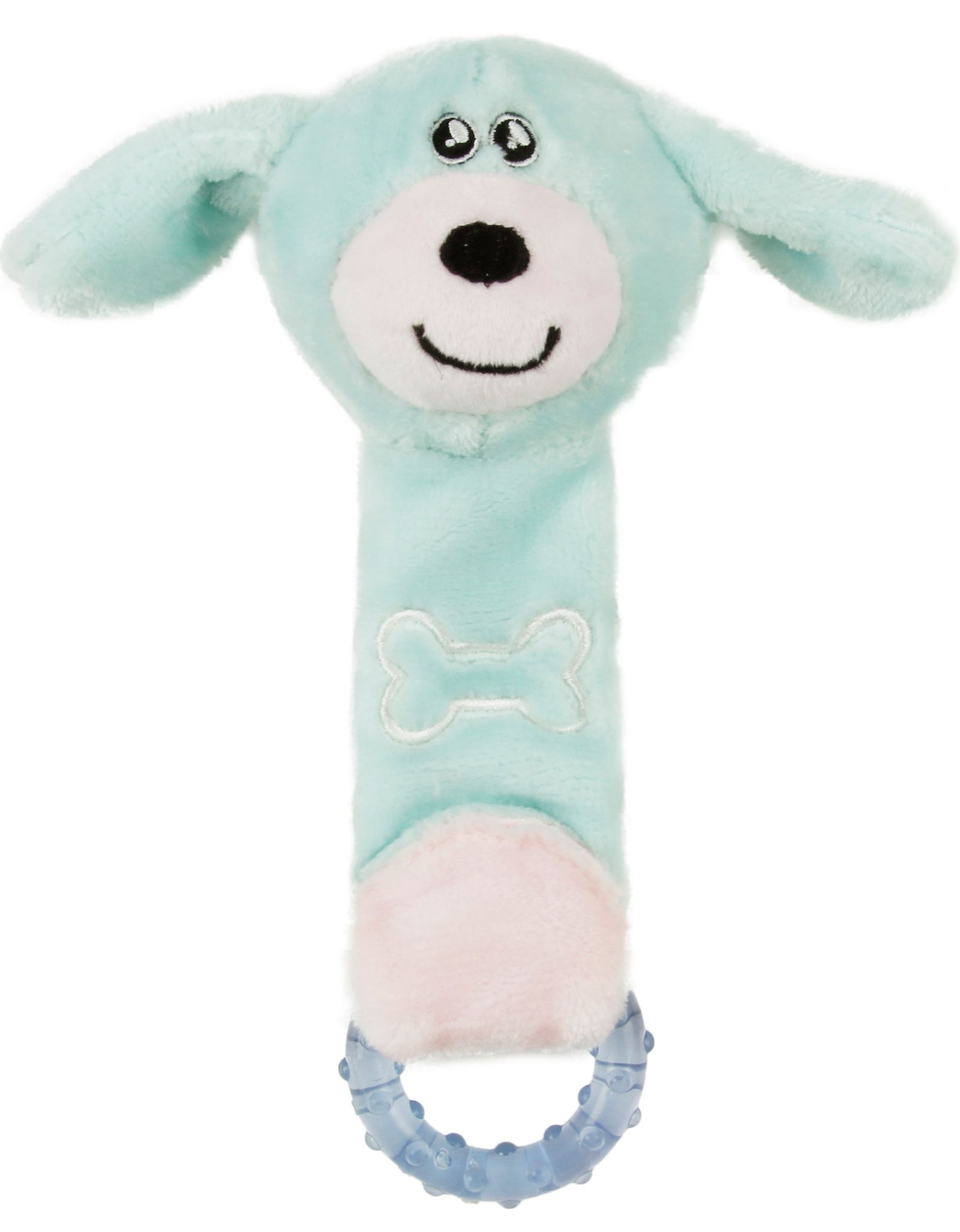 Pet Life ® Moo-Born' Plush and Rubber Squeaking Newborn Teething Cat and Dog Toy
